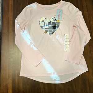 Cat & Jack Pink Long Sleeve with Sequin Heart